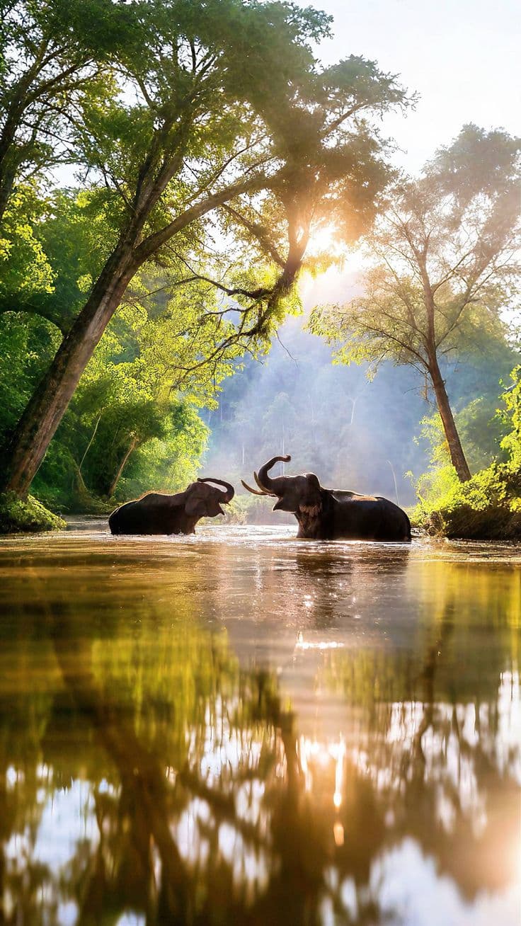 Elephant at the river edge